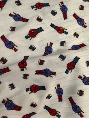 Vintage Ribbed Cotton Blend Nutcracker Christmas/Holiday Fabric